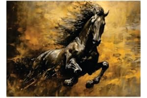 Papier de riz Cheval Noir, 29 x 40cm (1pc) - pour meubles Poster Craft Decoupage by CRAFT KREATIVELY