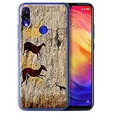 Hecho de: TPU Gel eSwish Carcasa/Funda TPU/Gel para el Xiaomi Redmi Note 7/7 Pro/7S / Serie: Pintura Rupestre - Animales/Marrón