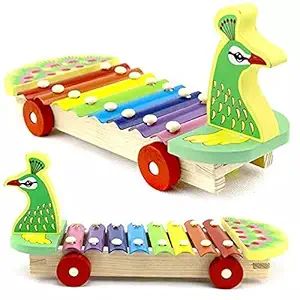 Wooden Xylophone for Kids 3+ Years, Musical Instrument Toys with 8 Note Educational Musical Toys for 1 Year Old boy Girl ( Xylophone Piano Peacock )