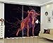 Produktbild LB 2 Panels Raum Verdunkelung Blackout Vorhänge, bunte Kuh 3D Effektdruck, Wohnzimmer Schlafzimmer Fenster Vorhänge
