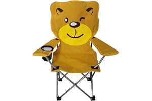 ‎MOJAWO Kinder Anglersessel Orange Campingstuhl Faltstuhl Anglerstuhl Motiv Löwe mit Getränkehalter und Tasche