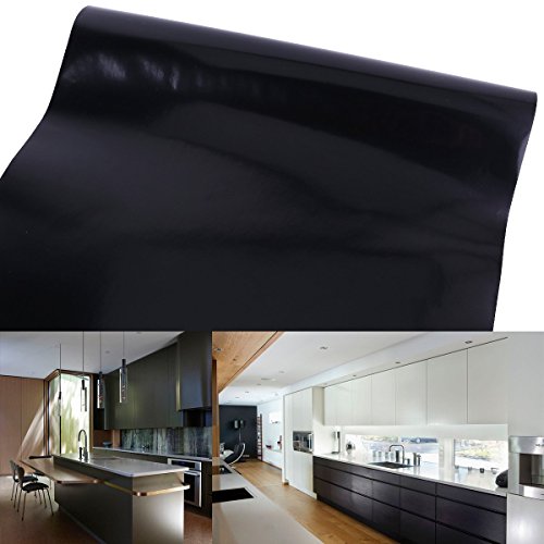 61cm Rolle – 10M (Laufmeter) schwarz Selbstklebend Möbelfolie Klebefolie Bastelfolie Plotterfolie Schrankfolie Dekofolie Küchenfolie - 2