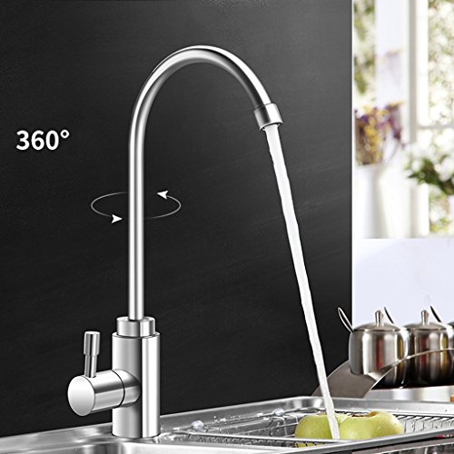 Preisvergleich Produktbild Cqq Wasserhahn Küchenarmatur Bleifreier Edelstahl Warm - und Kaltwasserbehälter Gemüsestützhahn Kann gedreht werden