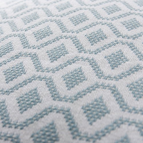 URBANARA Kissen „Viana“ – 100% Baumwolle, Graugrün/Weiß mit geometrischem Diamantmuster – 80 x 80 cm, 1 Kissenbezug + 1 Inlett - 3