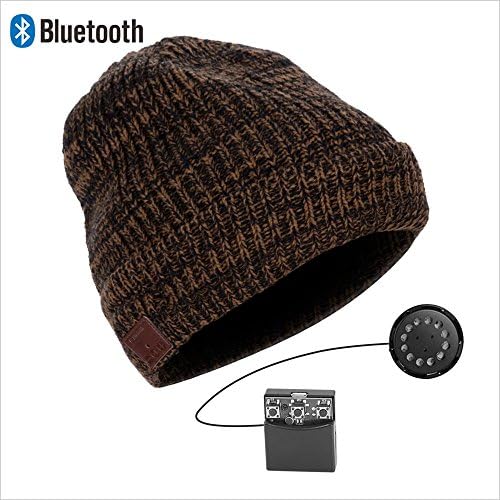 Zibaar Bluetooth Beanie Hat Wireless Beanie Bluetooth Cap Beanie Headphone with Removable Bluetooth V4.1 Stereo Headset Hat &amp; Mic Hands Free Talking-Unisex Mix Brown