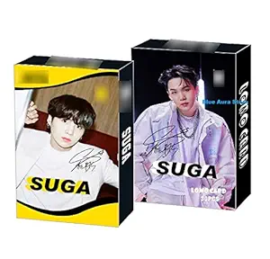 Blue Aura BTS Suga Photocard Merchandise - Gift Collection, Wall Decor, Birthday Decoration Items Bangtan Boys Merch Suga Lomo Cards - Pack of 30 Premium Lomo cards (Suga)