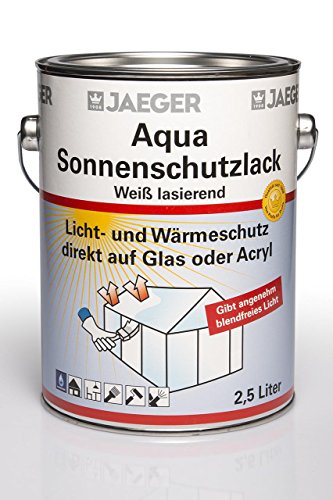 Jaeger Aqua Sonnenschutzlack, weiss lasierend, 2,5 Liter - 2