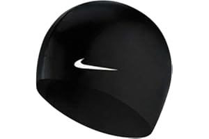 NIKE SWIM Kappe aus solidem Silikon, Schwarz/Weiß