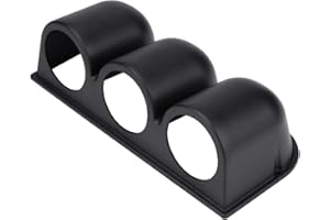 EVGATSAUTO Support de tableau de bord de console à triple jauge, support de montage universel pour compteur de jauge de tableau de bord à 3 trous 52 mm