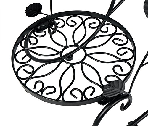 HLC 3 Töpf Metall Blumenständer Blumentreppe Pflanzer, S-förmig Schwarz - 5