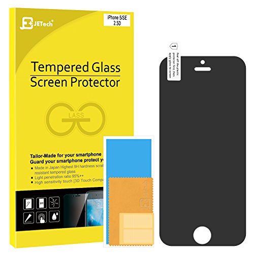 iPhone SE Confidentiel Film Protection Ecran, JETech Prime Anti-Espion Protection Ecran en verre trempé pour Apple iPhone SE et iPhone 5S (Noir) 