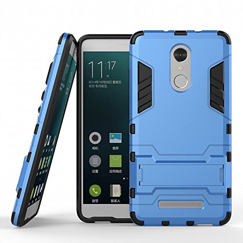 Funda para Xiaomi Redmi Note 3   Redmi Note 3 Pro  5 5 Pulgadas  2 en 1 H  brida Rugged Armor Case Choque Absorci  n Protecci  n Dual Layer Bumper Carcasa con pata de Cabra  Azul 