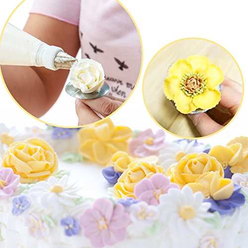 Pangda 4 Stück Blumennagel Kuchen Dekorieren Nägel Set Edelstahl Kuchen Blume Nagel Werkzeug für Icing Blumen Making - 5