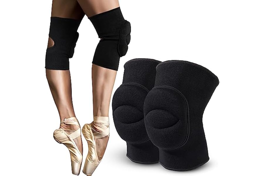 Aiseyi Volleyball Dance Knee Pads 20mm Thick Sponge Knee Support Soft Dance Knee Sleeve Stretchy Knee Brace for Women Men Kids Yoga Ballet Pole Dance 1 Pair