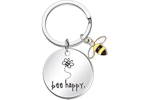 Numlot Portachiavi con Ape Regali Bee Happy,Portachiavi Personalizzato per Amici,per Donne Figlia Collega Amici Insegnanti Addio Laurea Partenza,egalo di Compleanno, Donne e Uominiini