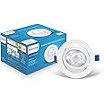 PHILIPS 12 Watt White LED Ceiling COB Round Spot Light with Adjustable Tilt | Cut out: 107mm | Warm White, Pack of 1 (BrightSpot)