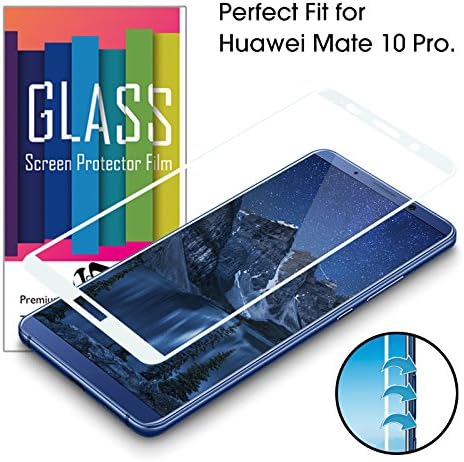 Huawei Mate 10 Pro Screen Protector Flat Full Coverage,AKPATI 9H HD Clear Privacy Tempered Glass Screen Protector for Mate 10 Pro Phone[Case Friendly][Scratch Resistant][Anti Glare|Fingerprint]- White
