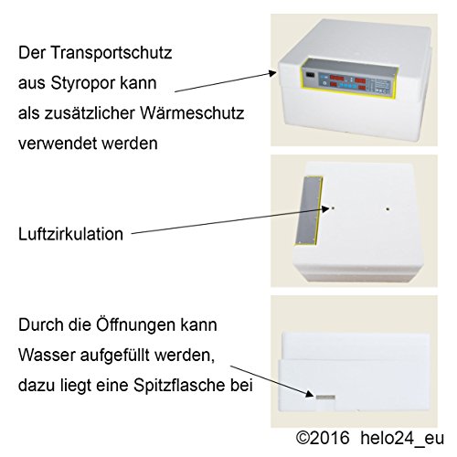 Inkubator Brutmaschine EW-48 mit Zeitschaltuhr, automatische Wendefunktion, Temperaturregler und Temperaturalarm - 6