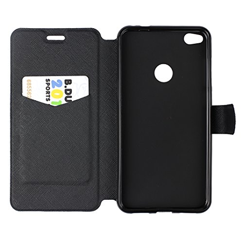 P8 Lite 2017 Schutzhülle Leder, Huawei P8 Lite 2017 Hülle, Huawei P8 Lite 2017 Bumper Hülle, Moon mood® Ledertasche für Huawei P8 Lite 2017 (5.2 Zoll), PU Leder Cover Hülle Folio Handyhülle Gemalt Muster Premium Bumper Tasche Backcover Handytasche Stand Etui im BookStyle Tasche mit Standfunktion Halter Kreditkarte Slots und Magnetverschluss Cover mit Weich TPU Innere Etui für Huawei P8lite (2017) (nicht für Huawei P8 Lite 5.0 Zoll / Huawei P8 / Huawei P8 Max / Huawei P8 Lite Smart) - 6