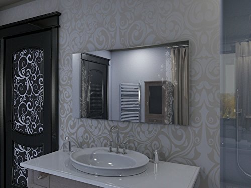 Badspiegel mit Beleuchtung Grow2 F135L2V: Design Spiegel für Badezimmer, beleuchtet mit LED-Licht, modern – Kosmetik-Spiegel Toiletten-Spiegel Bad Spiegel Wand-Spiegel - 6