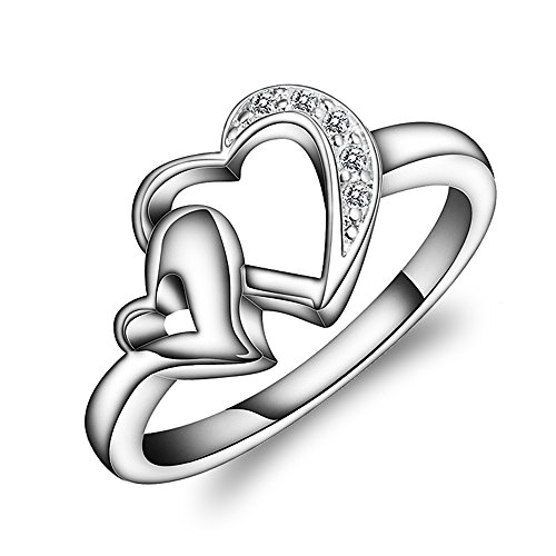 AmberMa My enthusiasm Basic jewellery collection silver Rings,Women's Jewellery,Birthday Gifts for Girls Friends Bridesmaid Presents(Size P)