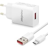 NODAR 12W 2.4A Micro USB Hızlı Şarj Seti - USB Duvar Adapt&ouml;r&uuml; ve Hızlı Şarj/Data Kablosu, Akıllı Akım Korumalı Ev ve Seyahat 