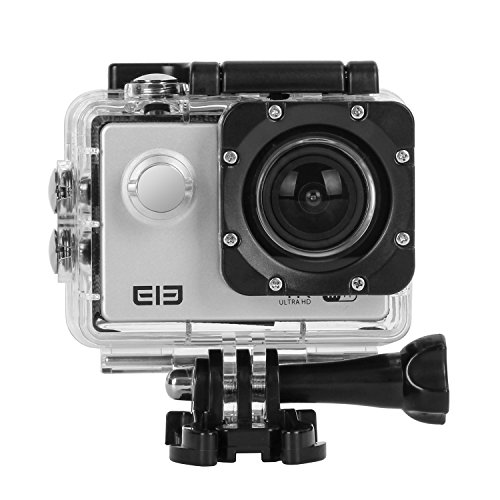 ELE CAM Original Sportkamera Actionkamera 16MP 4K Wasserdicht Full HD Klein Set Helm mit Zubehör Wifi 1080p 60fps Wasserdicht Unterwasser Tauchen für Motorrad, Fahrrad, mit Halterung ( Silber ) - 5