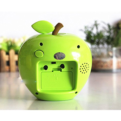 Ailiebhaus Cartoon Apfelform Analog Kinder Wecker mit Nachtlicht - 4