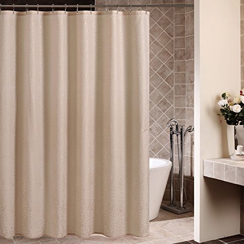 ShowPower Rideau De Douche Tissu De Luxe - Polyester - Fleur Du Soleil Rideau Douche Hydrofuge - 200x180cm Rideau Baignoire - Couleur Chameau