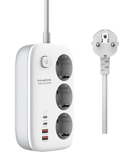NTONPOWER Stekkerdoos, 3 Voudige Stekkerdoos Met 2 USB Poorten Verlengkabel 5m Wandmontage Kinderbeveiliging Overspanningsbeveiliging Zwart 788885394