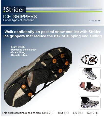 Strider Men's Shoes Ice Gripper-Black, Medium