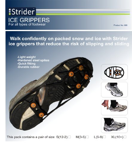 Strider Men's Shoes Ice Gripper-Black, Medium