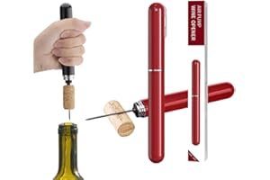 Crazy Bean Cavatappi per Vino Champagne Apribottiglie Professionali Cavatappi ad Aria con Taglia Capsule Cavatappi per Sughero in acciaio inox Regalo da Uomo e Donna,Rosso