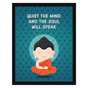 IMGMC - Motivational Quotes of Buddha Synthetic Wood Frames for OFFICE WALL, SCHOOL, STUDY ROOM, COLLEGE, INSTITUTE, STUDENT, ENTREPRENEUR, CLASSROOM and HOME (34 x 27 x 4 cm, Multicolour)