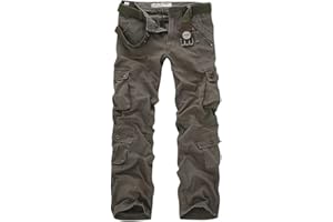 Minetom Homme Cargo Pantalon avec Poches Pantalon De Combat D'Extérieur Pantalon De Travail Activités en Plein Air Pantalon Décontracté