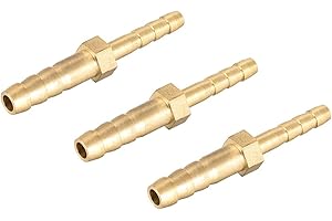 TA-VIGOR 3Pcs Straight Brass Barb Fitting Reducer, 6mm to 4mm Brass Reducer Fittings Straight Connector for Water Gas Oil Boat Air Pipe