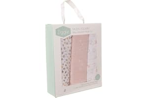 Ziggle - Muslin Cloths for Baby - Newborn Essentials - Baby Swaddle - Burping - Baby Muslins Pack - Baby Essentials - Gifts - Pink & Grey
