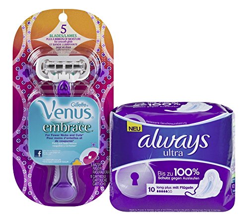 Gillette Venus Embrace for Girls - Razor Plus Always Sanitary Towels