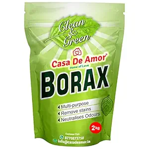 Casa De Amor Essential Borax Powder, 100% Pure for Whitening & Cleaning and Slime (2 Kg)