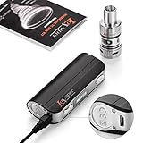 E Zigarette Starterset LoVaper® 60W Mod kit, 2200mAh Akku, Top Refill 0.3ohm/2.0ml Verdampfer Tank, TC (Temperaturregelung) Box Mod mit 18650 Integriertem Batterie, E Shisha Ohne Nikotin (Schwarz) -