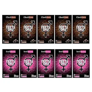 NOTTY BOY 3-IN-1 Multi Textured (Ribbed, Dotted, Contoured) and Sweet Chocolate Flavoured Condoms for Men ? (Pack of 10, 100s)