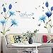Produktbild XIONGXI Türaufkleber romantischen Stil wandaufkleber Mode Schlafzimmer schlafsaal Wand Wohnzimmer tv Hintergrund wanddekorationen tapete tapete selbstklebend romantische Blaue Lilie