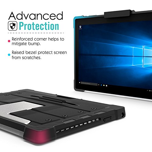 MoKo Microsoft Surface Pro 4 Hülle mit Stand – hartem Polycarbonat Protector mit faltbarer Aluminum Standplatz-Abdeckungs-Fall Kickstand Tasche Schutzhülle Case für Surface Pro 4 12.3 Zoll, Schwarz - 3