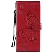 Produktbild DENDICO Galaxy Note 8 Hülle, PU Leder Handyhülle mit Standfunktion und Kartenfach, Schmetterling Muster Magnetverschluss Flip Brieftasche Etui TPU Schutzhülle für Samsung Galaxy Note 8 - Rouge