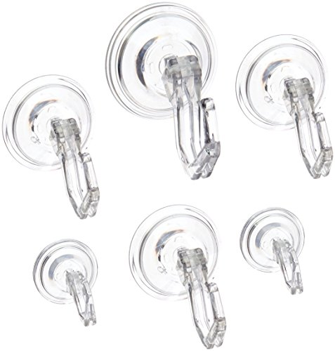 InterDesign 18130EU Power Lock Saughaken-Set, durchsichtig, 6 Stück