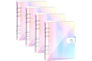 SAIJIAN 4 Pezzi Copertina Raccoglitore A5 Copertina Protettiva Raccoglitore per Notebook in PVC Trasparente Colorata A5 Ricaricabile a 6 Anelli