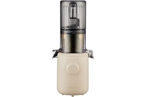 Hurom H310A - Exprimidor eléctrico para frutas y verduras, exprimidor en frío, máquina de helados, motor silencioso, limpieza rápida y fácil, alto rendimiento, sin bisfenol A, color beis