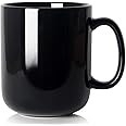 Smilatte 20 OZ Large Coffee Mug, M016 Plain Ceramic Boss Big Tea Cup with Handle for Dad Men, Black