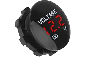 NOPNOG Mini Voltmètre Numérique de Tension Testeur de Tension Étanche pour Voiture Moto Bateau DC 12V-24V (Rouge)