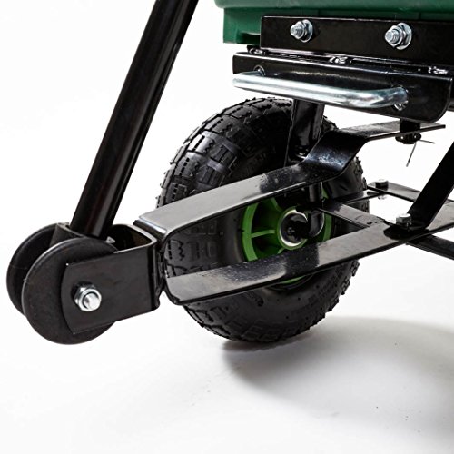 Gartenwagen mit Kippfunktion, 100 kg Tragkraft, Metall, Wanne, kippbar, Gartenkarre, Gerätewagen, Transportwagen, Handwagen, Handkarren, Luftbereifung, Lenkachse, Kippwagen, Muldenkipper, IZZY SPORT - 8